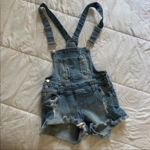 Denim Overalls Shorts